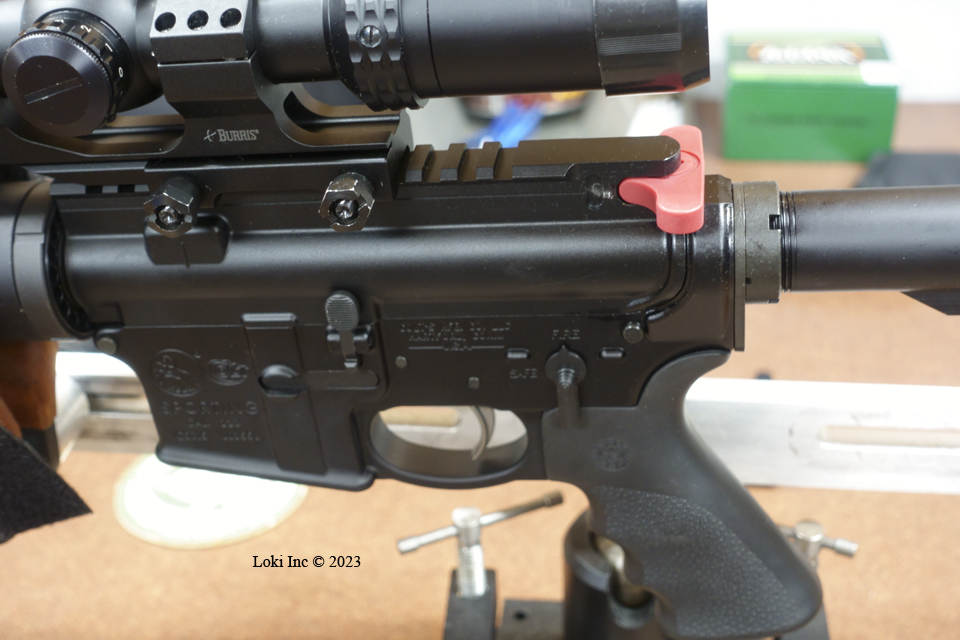 Left side view of rifle with Blackbeard X upper unit installed