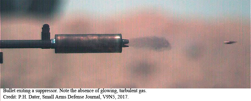 Bullet exiting a suppressor