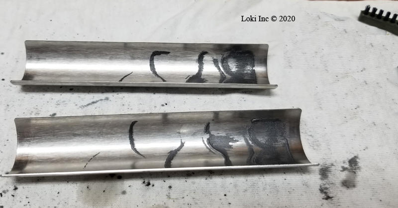 Fired Sparrow parts treated with Weld-Kleen after solvent and brushing 1