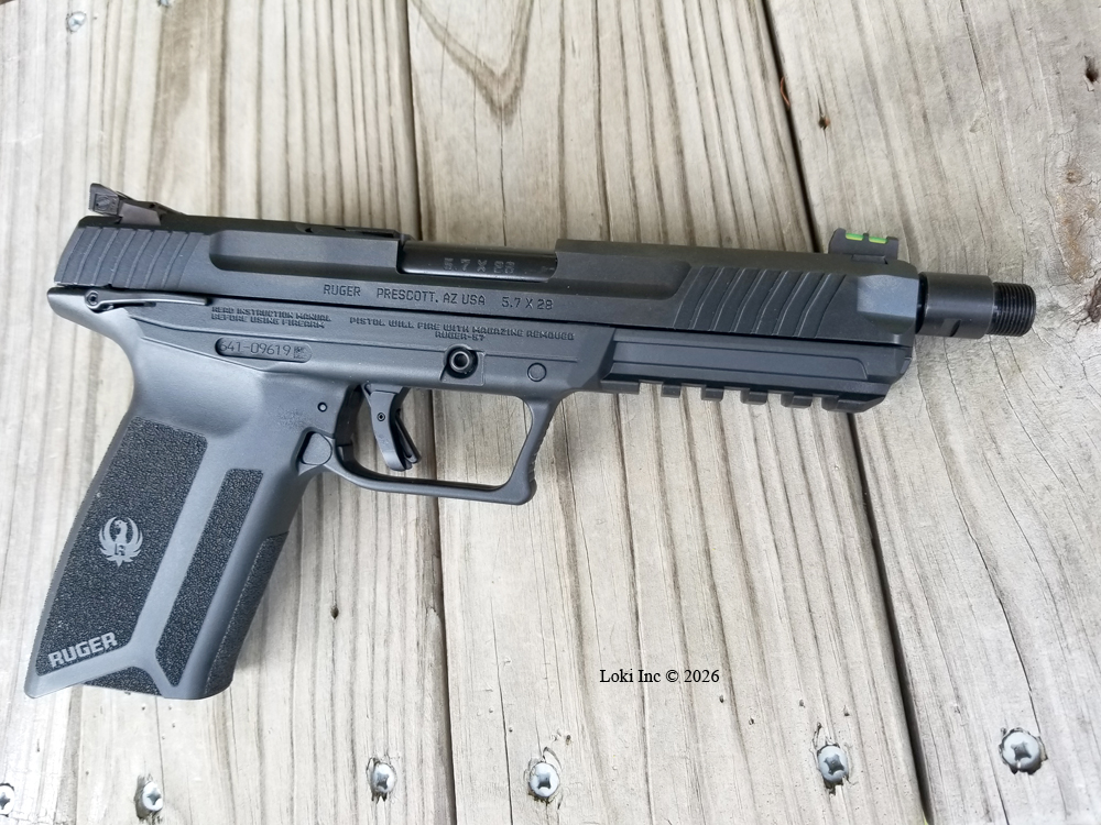 Ruger-5.7 w threaded bbl and suppressor adapter installed